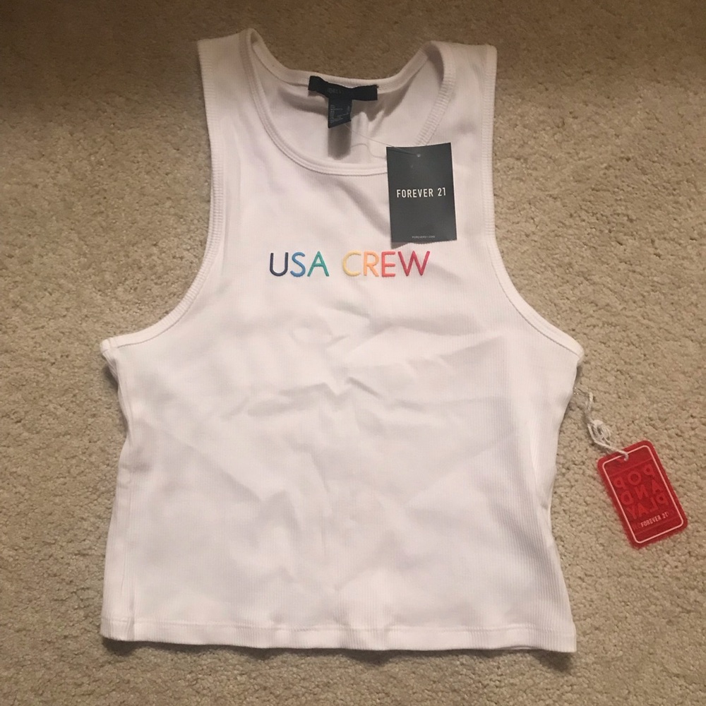 USA CREW white tank top